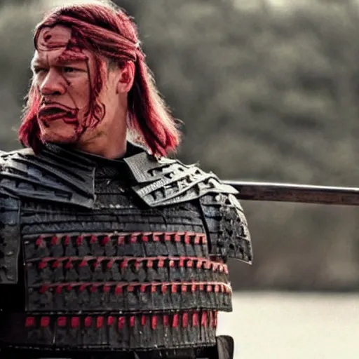 Image similar to a film still of John Cena as samurai