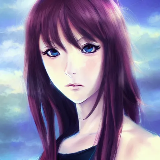 Prompt: woman anime portrait inspired by Shimoda, Hikari,Charlie Bowater