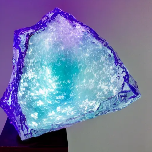 Image similar to blue ice crystal sculpture of galaxy nebula