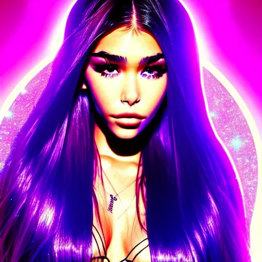 Image similar to madison beer a an intergalactic popstar dancing on a planet, render, blender render, unity render, 4 k wallpaper, art station trending, artstation 4 k coherent, coherent, 4 k, detailed, hyperdetailed, artifact - free, completely coherent, sharp, madison beer