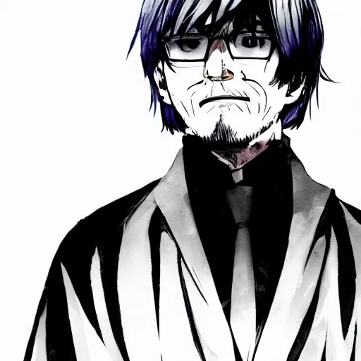 Prompt: walter white in tokyo ghoul manga by sui ishida, illustration in style of sui ishida, 4 k hd