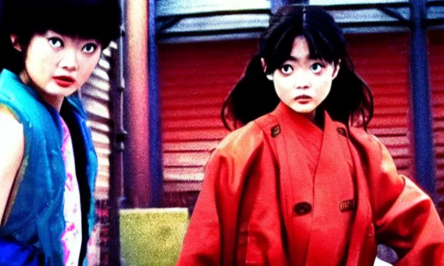 Prompt: full - color cinematic movie still from a 1 9 8 8 live - action adaptation of akira starring japanese actress kanna hashimoto, in neo tokyo. science - fiction ; action ; gritty ; dystopian ; violent ; apocalyptic. detailed facial - features.