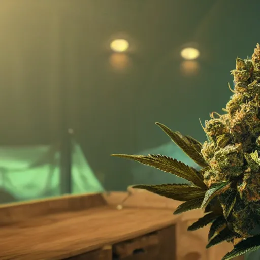 Prompt: beautiful giant marijuana bud as a snoop dogg, weta 8 k hyper realistic detailed cinematic still, volumetric lighting