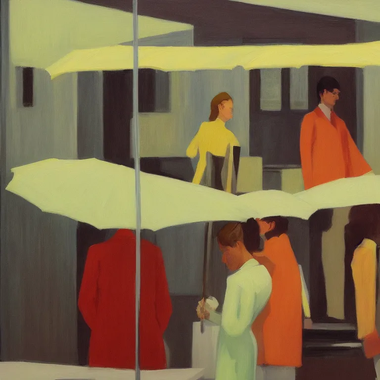 Image similar to dreaming from new economy and a new finacial system, painted by Alex Katz, painted by Edward Hopper, airbrush