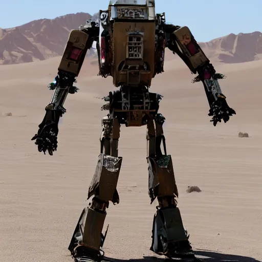 Image similar to mech walking in desert