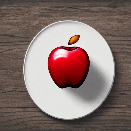 Image similar to apple sitting on a table 4k, hd, photorealistic 45mm