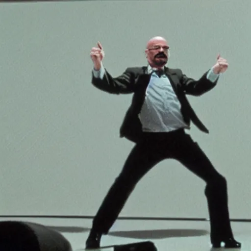 Image similar to A still of Walter White dancing on Soul Train