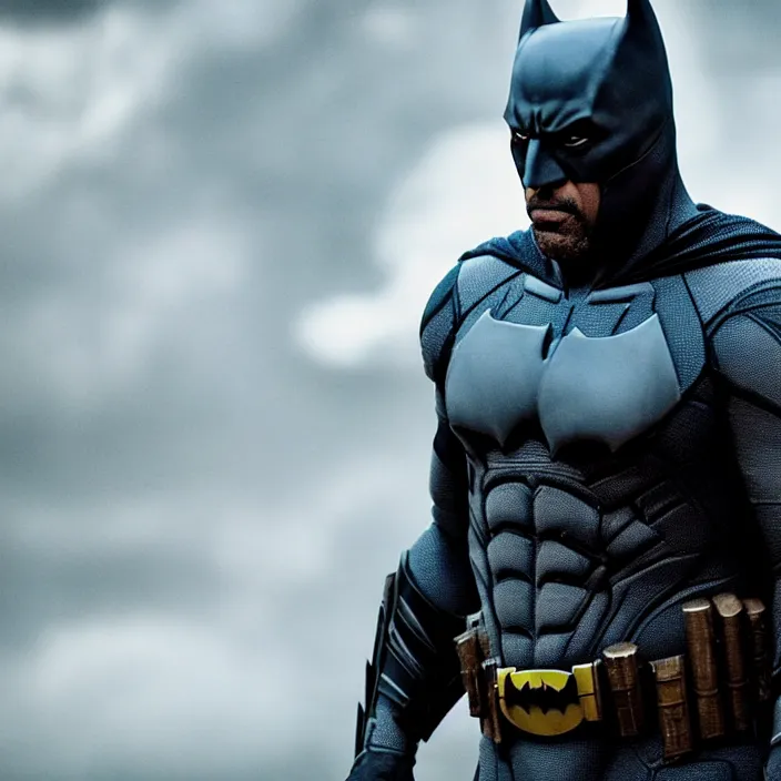 Image similar to film still of Idris Elba as Batman in new DC film, photorealistic 4k