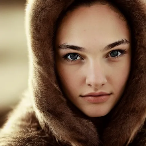 Prompt: a masterpiece portrait photo of a beautiful young woman who looks like an eskimo gal gadot, symmetrical face