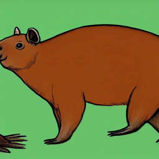 Prompt: capybara, scientific diagram, drawing