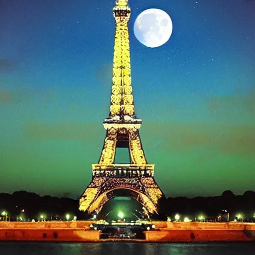 Prompt: Eiffel tower, (cheese), moon, waterpaint art, ((((((((Night)))))))) day time