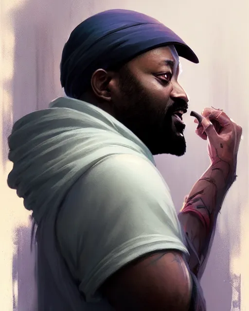 Prompt: portrait of ghostface killah, stephen bliss, unreal engine, fantasy art by greg rutkowski, loish, rhads, ferdinand knab, makoto shinkai and lois van baarle, ilya kuvshinov, rossdraws, tom bagshaw, global illumination, fan art, radiant light, detailed and intricate environment