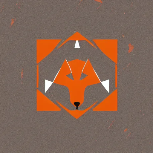Image similar to fox tail logo, asymmetrical, orange and white, simple geometric shapes, 🖌✨