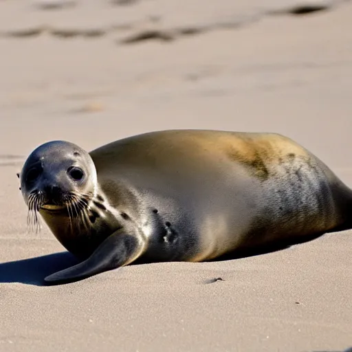 Image similar to baby seal lounging on a beach