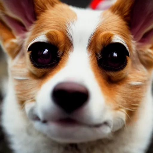 Image similar to a film still of a horror movie featuring two corgi dogs, evil, close - up shots, spooky, photography, award - winning, eerie, 4 k