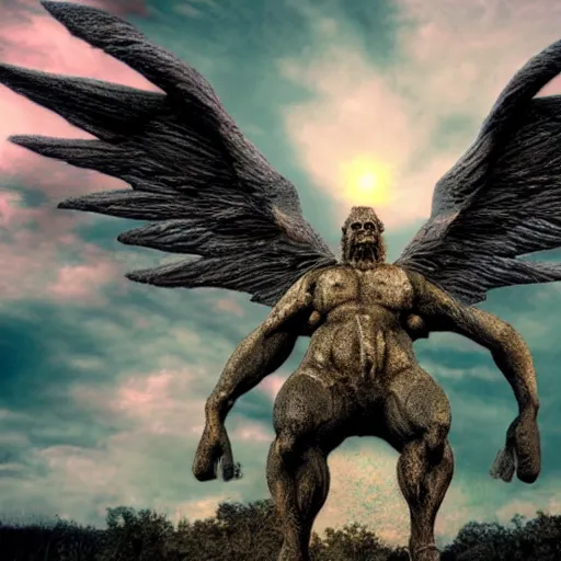 Image similar to biblically accurate monster, angel, hyperrealistic render, hdr, be not afraid