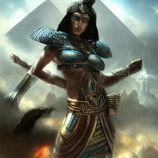 Image similar to rise of the egyptian empire by raymond swanland, highly detailed