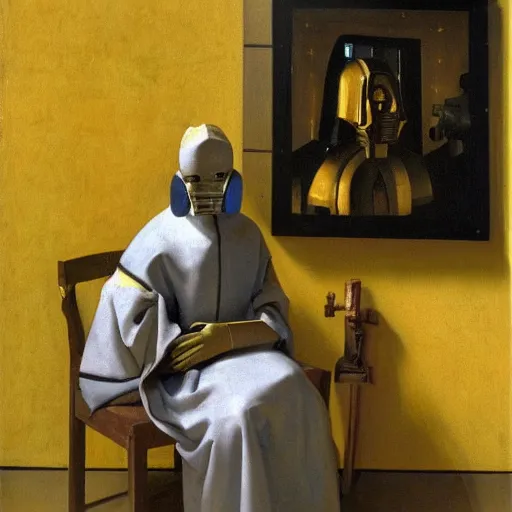 Prompt: C3P-0 painted by Vermeer