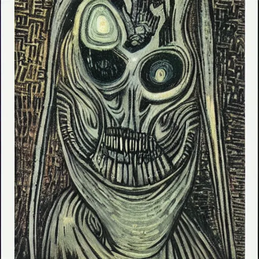 Image similar to giger, by van gogh