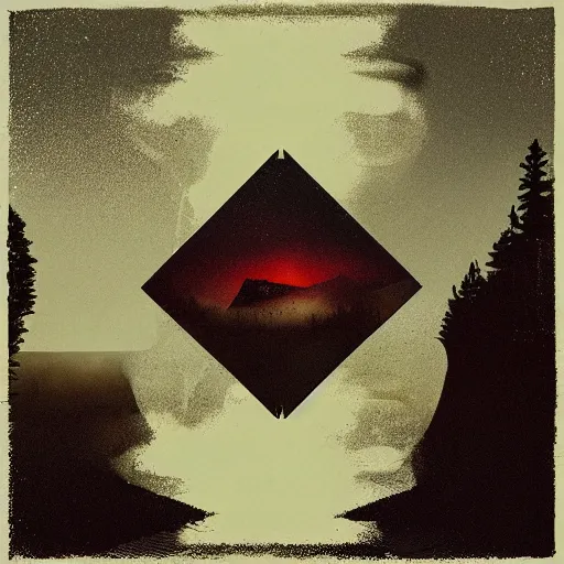 Image similar to album cover art for Bon Iver designed by Rob Sheridan.