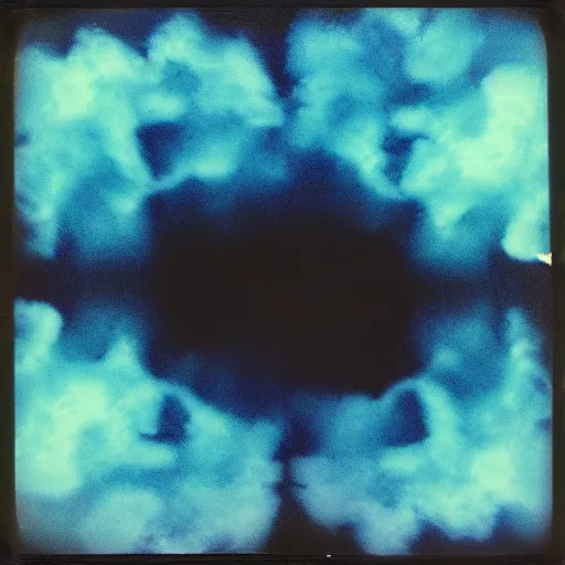 Image similar to polaroid of clouds of smoke that look like dancers, texture, lomography, fashion neon light