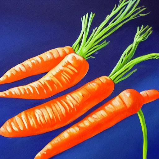 Prompt: a detailed painting of carrots