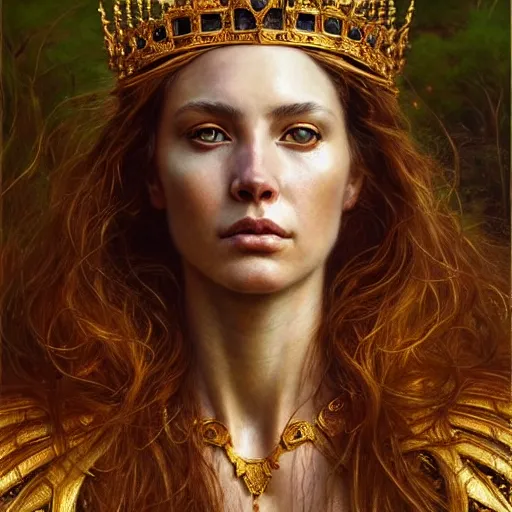 Image similar to highly detailed portrait of a majestic lioness queen in the form of a beautiful woman. d & d. art by donato giancola, alessio albi, ruan jia, martin schoeller. trending on artstation, intricate details, energetic composition, golden ratio, concept art, illustration, elegant art, global illuminaition