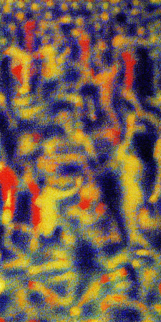 Prompt: a film still of enter the void by gaspar noe movie, painted by georges seurat, impressionism, pointillism, detailed!, witches, mansion,