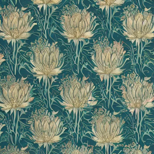 Image similar to Gilded lotus princess, ivy, oriental wallpaper, 🌌james jean