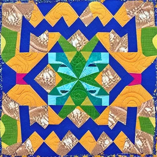 Prompt: Quilt design inspired by Haida Gwaii artl , detailed, product photo,