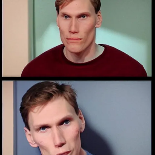 Image similar to A photograph of Jerma985 with short hair who looks like Jerma985 wearing a sweater in the 2010s, Jerma985, looks like Jerma985, taken in the late 2010s, taken on a 2010s Camera, realistic, hyperrealistic, very realistic, highly detailed, very detailed, extremely detailed, detailed, digital art, trending on artstation, headshot and bodyshot, detailed face, very detailed face, very detailed face