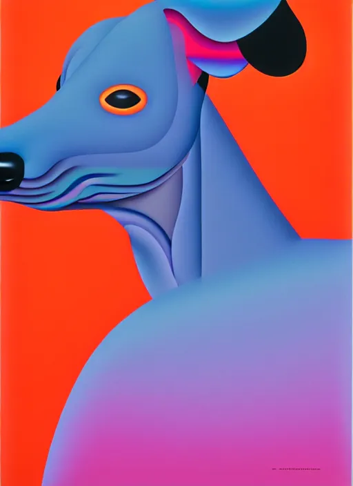 Image similar to greyhound by shusei nagaoka, kaws, david rudnick, airbrush on canvas, pastell colours, cell shaded, 8 k