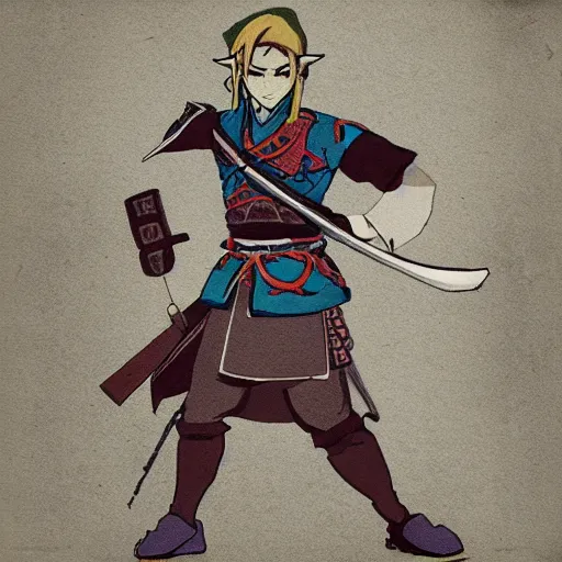 Image similar to Link in the style of Samurai