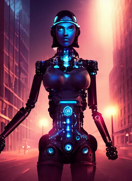 Prompt: cyberpunk,sci-fi, fantasy,Kodak Portra 400, 8K, soft light, volumetric lighting, highly detailed photo of a beautiful cyborg robot woman in a street of new york + face,night, fog, cyan lighting, intricate, elegant, highly detailed, digital painting, artstation, concept art, smooth, sharp focus, illustration,art by artgerm and greg rutkowski and alphonse mucha , sigma art 85mm F1.8