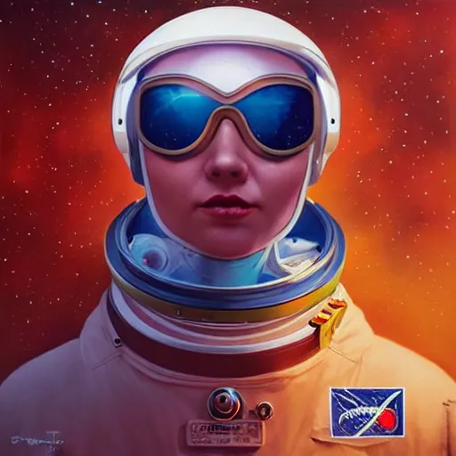 Image similar to space cosmic cosmonaut lofi portrait, Pixar style, by Tristan Eaton Stanley Artgerm and Tom Bagshaw.