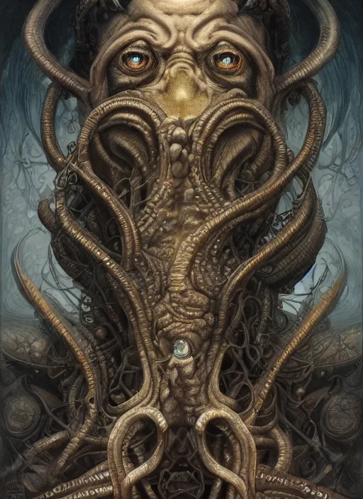 Image similar to lovecraft deity, elegant, highly detailed, centered, digital painting, artstation, concept art, smooth, sharp focus, illustration, artgerm, tomasz alen kopera, peter mohrbacher, donato giancola, joseph christian leyendecker, wlop, frank frazetta