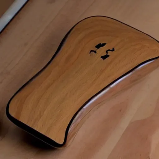 Prompt: a phone fused to a wooden desk smooth as a beetle's shell, realistic, extremely detailed