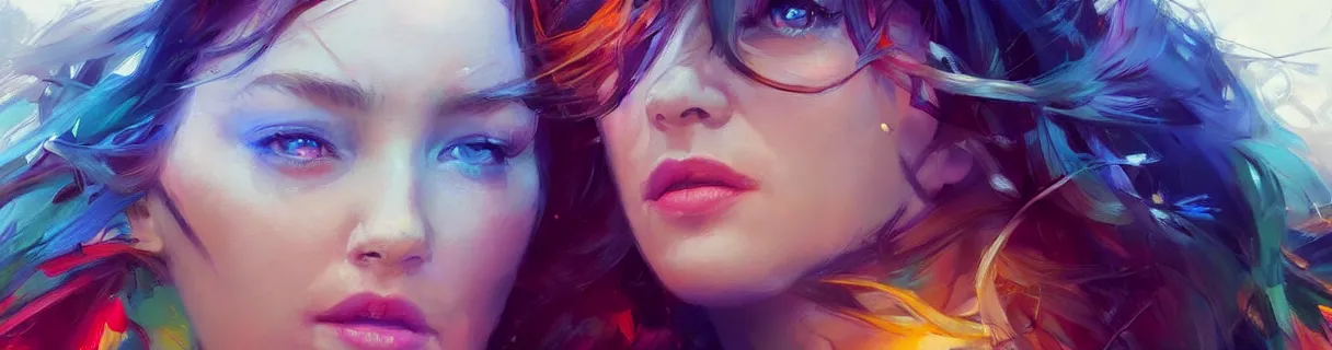 Image similar to wonderful colorful facebook banner. epic cinematic hyperrealism masterpiece. realistic poster with shaded lighting by craig mallismo, artgerm, jeremy lipkin and michael garmash, unreal engine, radiant light, detailed and complex environment, digital art, art station trends, detailed faces, detailed eyes