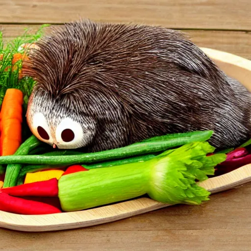 Image similar to beaver, duck, vegetables