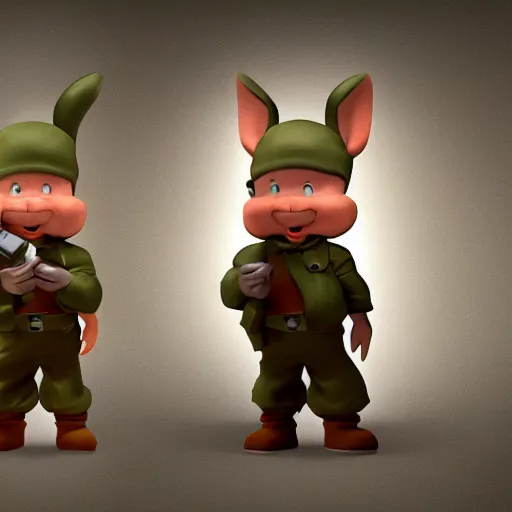 Image similar to Elmer Fudd from Loony Tunes in Doom, rip and tear, video game, trending on ArtStation, 4k, high definition