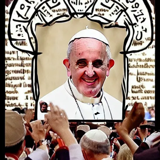 Image similar to The pope inspired by The Matrix