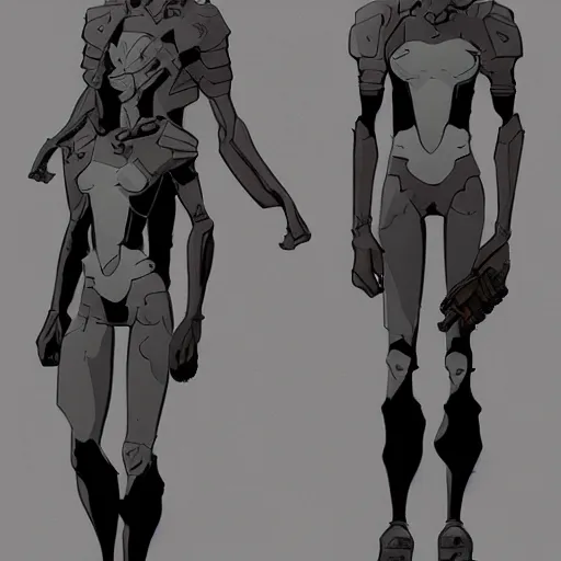 Image similar to character concept art, stylized proportions, human, large shoulders, thin long legs, the expanse tv series, in the style of mike mignola, trending on artstation