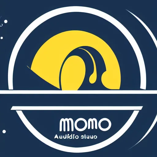 Prompt: logo illustration involving a moon a speaker and an audio waveform, award wining graphic design,