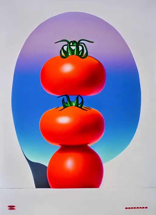 Prompt: tomate by shusei nagaoka, kaws, david rudnick, airbrush on canvas, pastell colours, cell shaded, 8 k