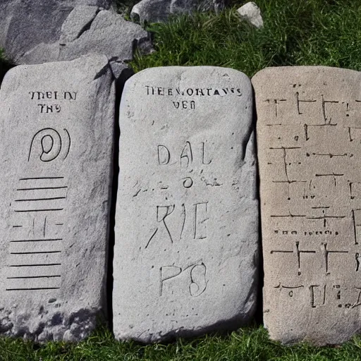 Image similar to the ten commandments stone tablets