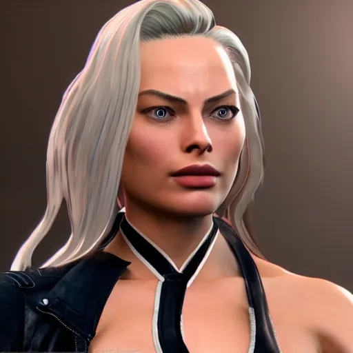 Prompt: margot robbie as a fighter in king of fighters 1 5, unreal engine 5, 4 k, photorealism, very detailed, ultra high quality