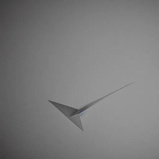 Image similar to a paper airplane that should theoretically beat all the records, photography, ambient light