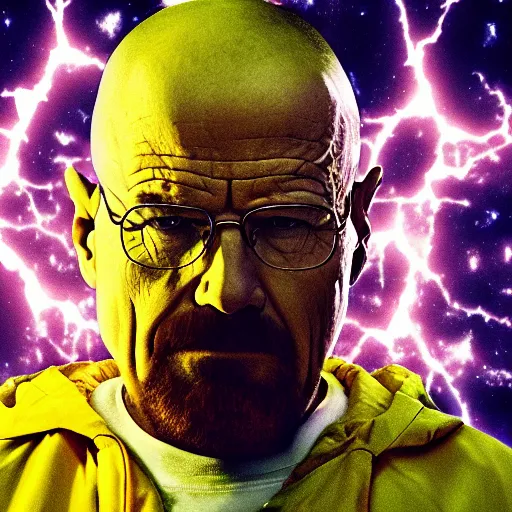 Image similar to morbidly obese walter white falling down a flight of stars in breaking bad 4 k, epic, cinematic, focus, movie still, fantasy, serious, extreme detail, atmospheric, dark colour, sharp focus