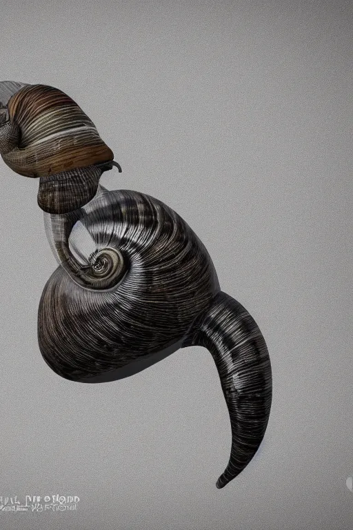 Image similar to snail crow hybrid, photorealistic 3 d render 4 k