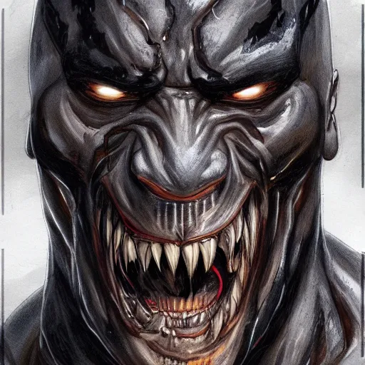 Prompt: a sketch of dwayne the rock johnson as venom the symbiote | venom movie | cinematic lighting | award - winning | closeup portrait | by donato giancola and mandy jurgens and charlie bowater | featured on artstation | pencil sketch | sci - fi alien